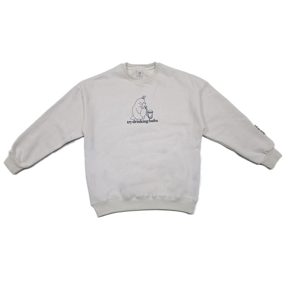 Drink Boba Sweatshirt - Light Grey