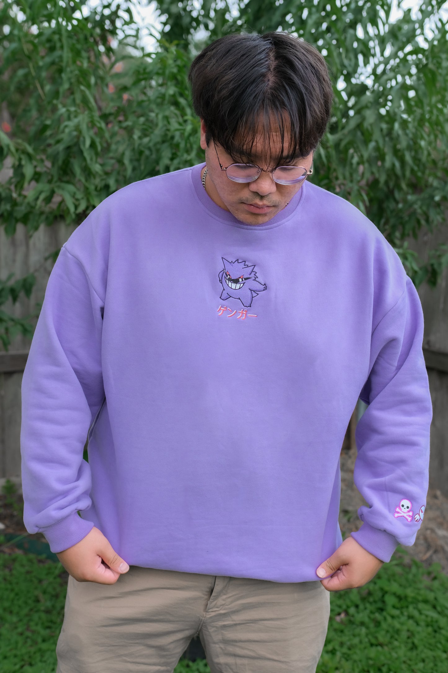 Round Ghost Sweatshirt - Purple